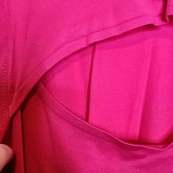 5X 28W Torrid Pink Pullover Fitted Sweater Chest Cutout Pinup Plussize Siren NW - Picture 6 of 7